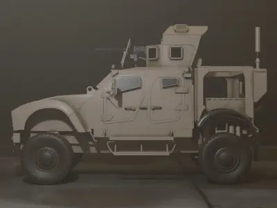Military Vehicle Turret Oshkosh M-ATV MRAP Free low-poly 3D model