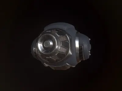 Robot futuristic jet engine Low-poly 3D model