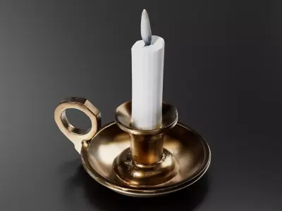 Old candle 01 3D print model