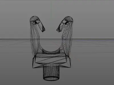 Rotating clip with screw Low-poly 3D model