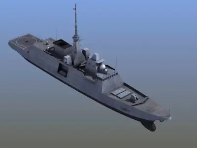 FREMM Aquitaine Frigate 3D model