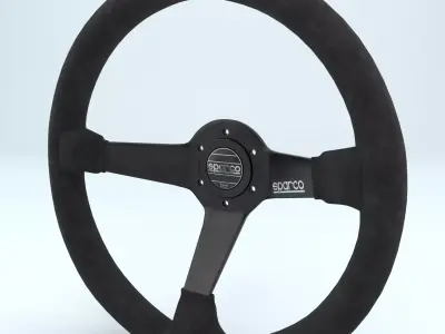 Steering Wheel Sparco R325 Suede Black 3D model