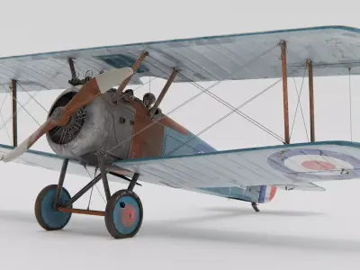 Sopwith Camel Biplane 1917-1920 3D model