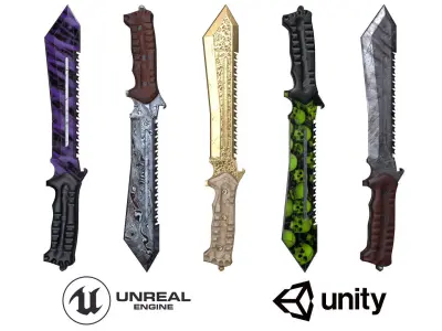 M48 Bowie Knife Low-poly 3D model