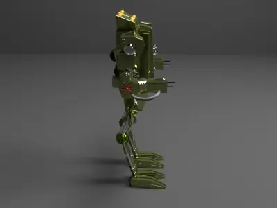 Sci-fi Metallic Robot 3D model