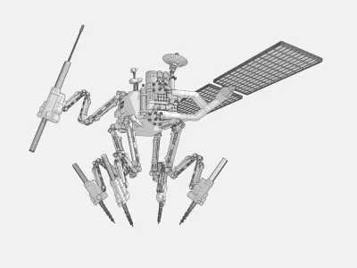 Asteroid Drilling Droid Design 3D model