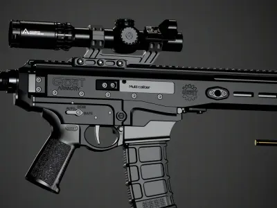 Multi-Caliber Assault Rifle Low-poly 3D model