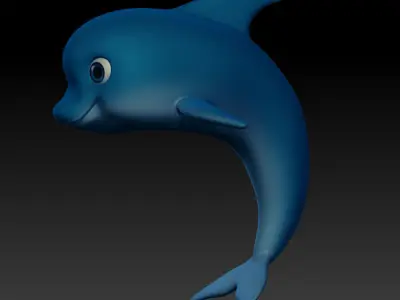 Dolphin cartoon 3D model