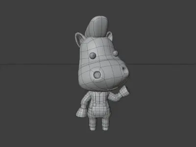 Cute Horse 3D Illustration 3D model