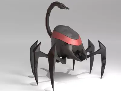 Spider Mecha Low-poly 3D model