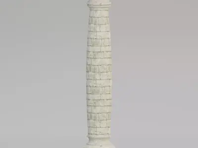 Tuscan column Low-poly 3D model