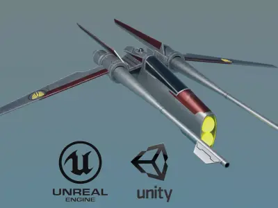 Jedi Vector Star Fighter- Star wars Highrepublic Low-poly 3D model