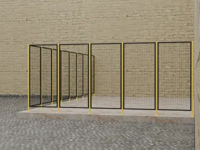 Wire fence 001 3D Model 3D model