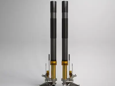 Ohlins Suspension Fork Low-poly 3D model