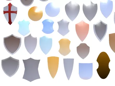 Shields Pack Low-poly 3D model purchase