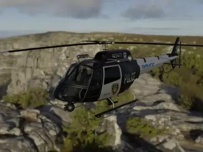 Police Helecopter Free low-poly 3D model