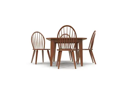 Colebrook 5 pc Dining Set Rustic Oak Free 3D model