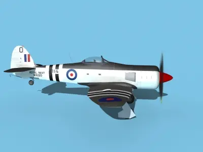 Hawker Sea Fury MKII V05 RN 3D model