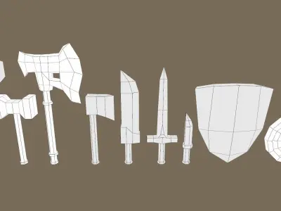 Meele Weapons Low-poly 3D model