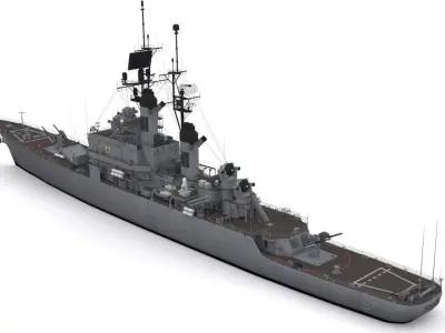 CG 24  -  USS Reeves Low-poly 3D model