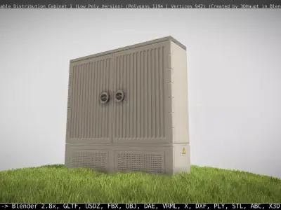 Animated Cable Distribution Cabinet 1 Low-poly 3D model