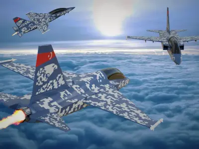 HURJET Single Engine Jet Trainer and close air support jet  Low-poly 3D model