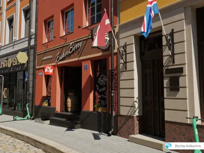 Old Riga Building 3D models set Low-poly 3D model