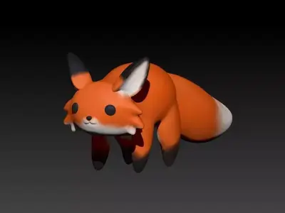 Stylized Fox Low-poly 3D model