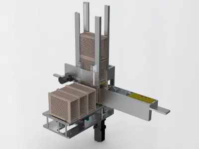Tray loading and unloading mechanism Low-poly 3D model