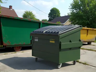 Commercial Trash Dumpster Green Clean 3D model