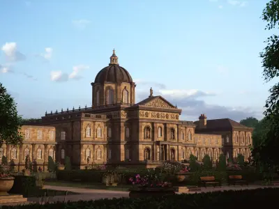 Modular English Mansion Environment Low-poly 3D model