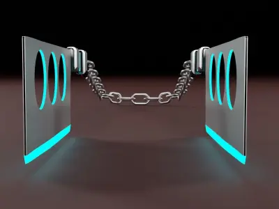 Cyberpunk cleavers on a chain 3D model 3D model