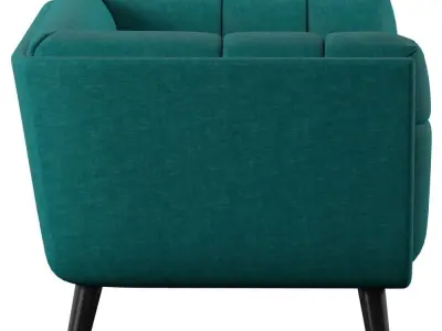 SOFA001 teal sofa with legs Free 3D print model