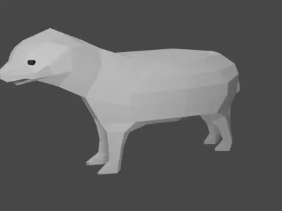 Low Poly Polar Bear Free low-poly 3D model