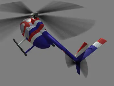 Hughes500 V1 Helicopter Low-poly 3D model