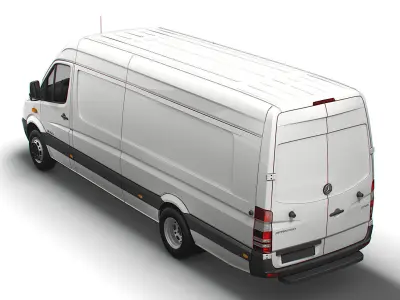 Mercedes Benz Sprinter Van L4H2 2008 3D model