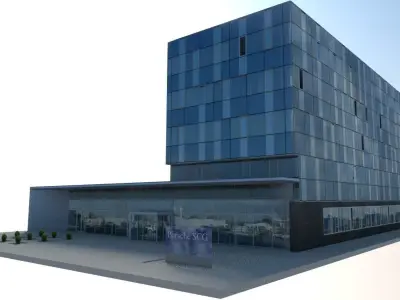 Modern Suburban Office Low-poly 3D model