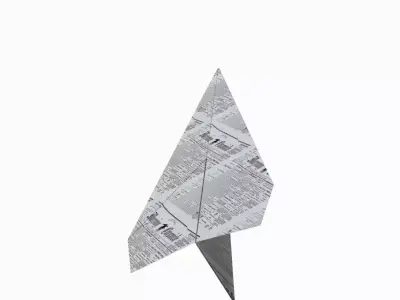 paper airplane Low-poly 3D model