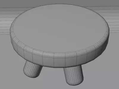 3D Model of Modern Striped Stool with Purple Detailing Free low-poly 3D model