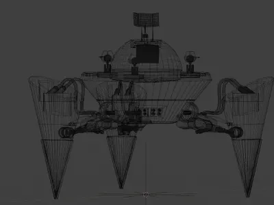 Three leged crab-robot for militaly uses Free 3D model