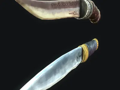 Stylized Knifes - GOW Low-poly 3D model