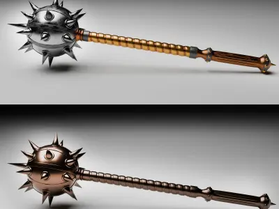 Battle mace high-poly model 3D model