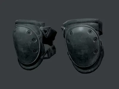 Military Knee Pad Equipment Gear Game Ready 03 Low-poly 3D model