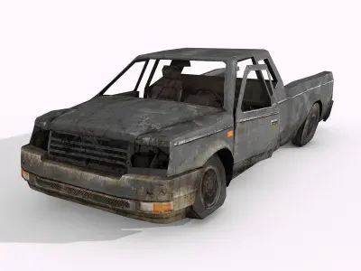 Damaged Rusted Vehicles - Junkyard Part 1 Low-poly 3D model