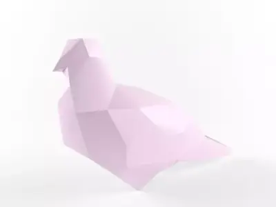 Low Poly Bird Pigeon Dove Turtledove Low-poly 3D model