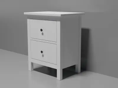Hemnes Chest of 2 white drawers Free 3D model