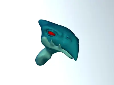 Cartoon Pterodactylus Head  3D model