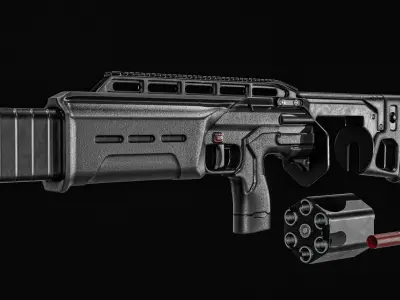 Vantage Arms SIX12 Shotgun Low-poly 3D model