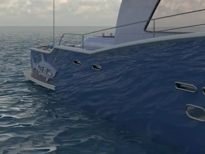 Yacht fishing boat 3D model