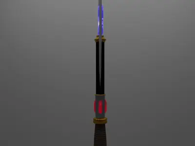 Fantasy Battle Axe Low-poly 3D model